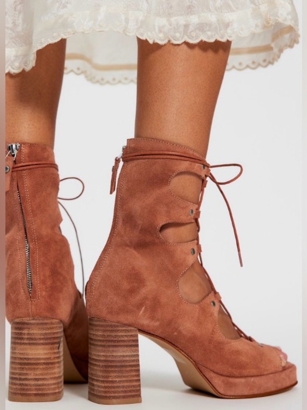 Free People Collection ~ Markie Lace-Up Platforms ~ Deep Sand ~ SZ- 9 ~ NWT*** - Picture 7 of 15